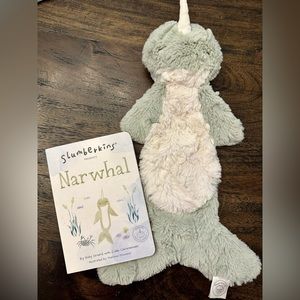 Slumberkins Narwhal Snuggler with book